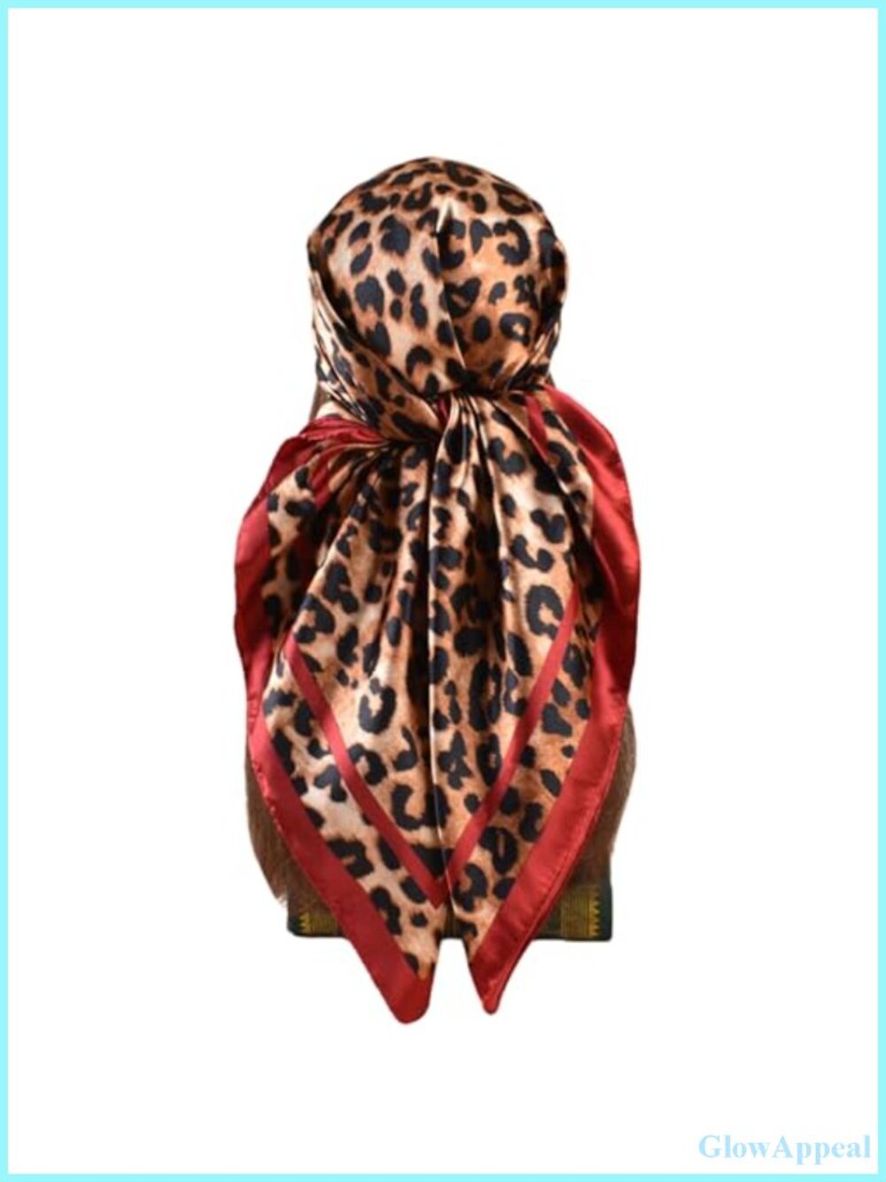 Silky Satin Square Scarf for Women - 35x35 inch Leopard Print Headscarf,
